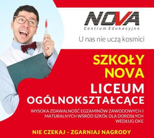 Liceum Ogólnokształcące dla Dorosłych - Nabój w NOVA CE ROZPOCZĘTY!!!